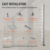 VEVOR Cable Railing Post, 42" x 2" x 2" Steel 30&deg; Angled Hole Stair Railing Post, 12 Pre-Drilled V952-1JZLGZ1067556VUN5V0