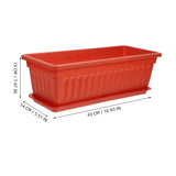 Gardening Pots Dark Red Plastic for Indoor and Outdoor Use 2Pcs V1192-AZ-W-31499