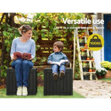 Gardeon Outdoor Storage Box 118L Container Lockable Garden Toy Tool Shed Black OSB-C-118L-BK