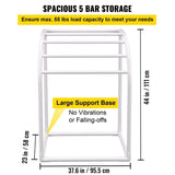 VEVOR Pool Towel Rack, 5 Bar, Milky, Freestanding Outdoor PVC Curved Poolside Storage Organizer, V952-MJJBSSXGBDDW52IAUV0