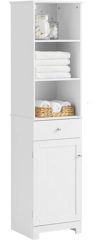 Tall Bathroom Storage Cabinet 3 Shelves, White V178-64884