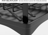 CARLA HOME 2-Tier Large Dish Drying Rack with Drainboard, Utensil Holder, Glass Hooks & Cutlery LSB-36211