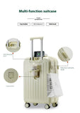 Smart Carry-On Luggage with Cup Holder & USB Charging Port - Mint green Color Spinner Suitcase for V888-ELOSUNG10778