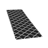 Non-Slip PVC Kitchen Floor Runner 50 x 160 cm, Waterproof Rug, Black Moroccan Trellis V1188-MS-617-066