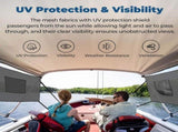 Removable Mesh Sidewalls for 3Bow Bimini Top, UVProtection Boat Side Curtains with Large Storage V1188-MS-831-001