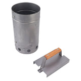 Grill Chimney Starter Wood Handle Compact Barbecue Chimney Starter for Outdoor Cooking Camping V1294-YM0706-3111230161911