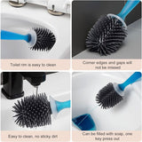 Silicone Toilet Brush With Soap Dispenser, Wall Mounted/Standing No Drilling Cleaning Brush With V1188-MS-227-2742