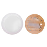Tea Tray 10 Inch Round Shape Modern Stylish Chinese Kung Fu Tea Serving Tray for Home and Office V1294-YM0901-3118240217511