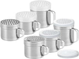 10 14oz o each Metal Salt Pepper Dredge Parmesan Cheese Shakers - with Handles and Caps V1259-DP01-F-537