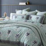 Logan and Mason 250TC Kimba Teal Cotton Sateen Quilt Cover Set Super King V442-LED-QUILTCS-KIMBA-TEAL-SK