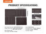 Interlocking Deck Tiles, 10 Pack,12"x12" 10 sq. ft Plastic Waterproof Outdoor Flooring All Weather V952-HDDBSL4TBTSZNBR2SV0