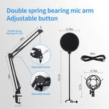 USB Streaming Podcast PC Microphone Professional Computer Mic 192kHz/24bit Cardioid Condenser Mic V1369-AZ3-W-22107