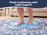 Artiss 120 cm Roung Rugs for Living Room Pad-Free Dense Dot Backing Stops Slipping & Robot Vacuum FLR-2133-120RO-GR
