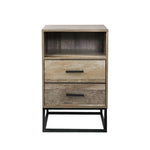 Artiss Bedside Table 2 Drawers with Shelf - BADAN FURNI-G-IND-BSIDE-05-WD