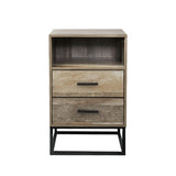 Artiss Bedside Table 2 Drawers with Shelf - BADAN FURNI-G-IND-BSIDE-05-WD