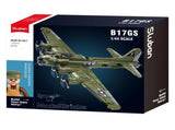 Sluban B1367 Model Kit 144 B17 Flying Fortress Heavy Bomber WWII USAAF Army Air Force Building SLB1367