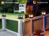 solar post cap lights, outdoor LED lights, nickel batteries, IPX4 water resistant, garden lighting, V1106-DSZ-001-006-BLK-6PCS