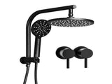 Cefito 9'' Rain Shower Head Set Handheld Round High Pressure Twins Tap Chrome SHOWER-A1-RO-9-BK-TAP-RO