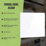 Toughened 90cm x 75cm White Glass Kitchen Splashback V63-828811