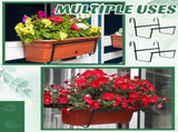2Pcs Railing Flower Box Holder Metal Flower Pot Stand Hanging Railing Flower Pot Bracket for V1369-AZ3-W-16450