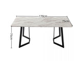 Rectangular Marble-Effect Table V264-DNT-413C-WHE-17M