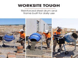 BAUMR-AG 250L Heavy-Duty Petrol Concrete Cement Mixer, 3hp 105cc Engine V219-TOLCCMBM25PA