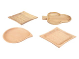 Wooden Serving Tray Japanese Style Decorative Appetizer Platter Set for Kitchen Countertop Set of 4 V1294-YM0901-3118240114311