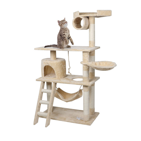 PaWz Cat Tree Scratching Post Gym House Beige JJ0778-CR