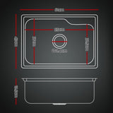 Cefito Kitchen Sink 61X43CM Stainless Steel Basin Single Bowl Silver Drain Basket SINK-R10-6143T-SI