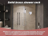 WELS 8" Rain Shower Head Set Square Dual Heads Faucet High Pressure With Mixer V63-828011