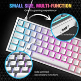 67 Keys Layout Design Mechanical Gaming Keyboard PC PS4 RGB Backlight Wired USB White V201-W11564685