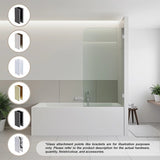 70cm Frameless Glass Bath Screen with Wall U-Bracket - Nickel V63-851451