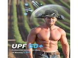 Solar Fan Hat, Wide Brim Outdoor Fishing Hat, 2 Fans with UPF 50 Sun Protection, 3-Speed Adjustable V1366-AZ2-W-11583