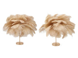Feather Table Lamp 3 Color Dimmable Touch Switch USB Plug in Romantic Modern Decorative Bedside V1294-YM0703-3119230059416