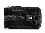 Men'S Wallet Genuine Leather Wallet Alligator-Embossed Wallet Horizontal Wallet - Black - Size m V1347-918-64784-BLK-M
