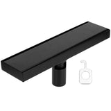 Floor Drain Set 304 Stainless Steel Linear Rectangular Shower Drain Matte Black 30cm V1294-YM0718-3112210005711