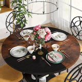 NNETMLT Round Dining Table - Rustic Brown & Black V728-YA175187