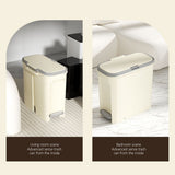 Slim Space-Saving Trash Can with Press Top Lid, 15L 4 Gallon Durable Plastic Garbage Bin for V1366-AZ2-W-13142