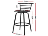 Artiss 2x Bar Stools Swivel Leather Padded Metal BA-TW-T5033A-BKX2
