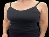 Thermo Fleece Ladies Pure Wool Camisole w Lace Thermal Thermals Top Singlet - Black V563-TF-LPWCAMISOLE-BLK-L