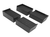 4pcs Furniture Riser Black Enlarged Widened Rectangle Rubber 3in Furniture Leg Mat for Home V1294-YM0717-3114220071811