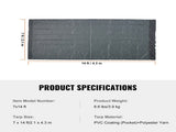 Dump Truck Mesh Tarp, 7 x 14 ft, PVC Coated Black Heavy Duty Cover with 5.5" 18oz Double Pocket, V952-KCPVC7X1418OZ9JB4V0