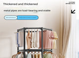 White single layer 360&deg Rotating Portable Garment Rack - Heavy Duty Rolling Clothes Stand with V888-ELOSUNG34606