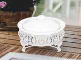 Metallic Tea Warmer with Ceramic Pot Design Safe V1369-AZ3-W-18179
