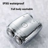 Orange Portable Twin-Head Electric Shaver - Compact Rechargeable Razor for Men V888-ELOSUNG16333