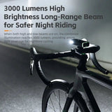 3000 Lumen Rechargeable Bike Light Black V728-OBA1005007344789751