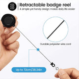 100 PCS Retractable Badge Reel Clips ID Card Holder Reel with Metal Belt Clip for Hanging Cards Key V1369-AZ3-W-11361