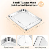 Stainless Steel Toaster Oven Trays, 2 Pack Small Non Toxic Baking Cookie Sheets for Cake Baking, V1189-LC-RY-00062