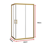 Adjustable 1000x1200mm Double Sliding Door Glass Shower Screen in Gold V63-845171