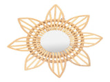 Rattan Innovative Art Decoration Makeup Mirror Retro Dressing Bathroom Wall Hanging MirrorFlower V1294-YM0715-3115210268612